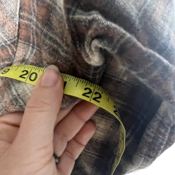 Vintage 70s Pendleton Brown Plaid Western Yoke Long Sleeve Pearl Button Up Large - Picture 6 of 7